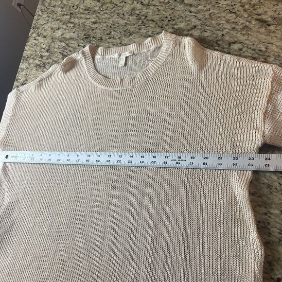 Eileen Fisher Ivory Organic Linen Size Medium Open Knit Sweater Boho Beach - Picture 9 of 10